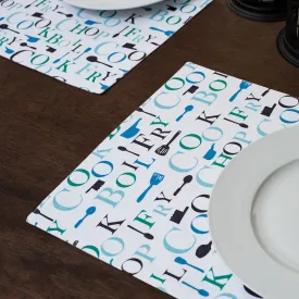 13 X 19 in. Chef Print Cotton Placemats 4/Pack (3 Colors)