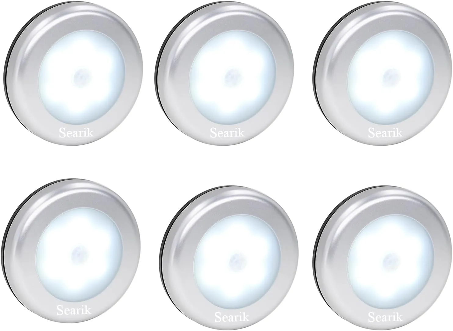 6 Pack Motion Sensor Lights Indoor, Magnetic Cordless Battery Powered LED Night Light Safe Lights Stair Closet Lights Under-Cabinet Lighting Stick Anywhere Lamp for Home Kitchen Cabinet Bathroom
