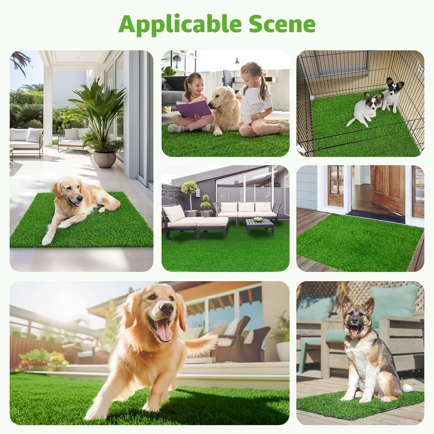 Artificial Dog Grass Pee Pad 20x 25 2 Pack, Washable Indoor Potty Training Replacement Turf for Puppy, Reusable Realistic Grass Mat for Dogs