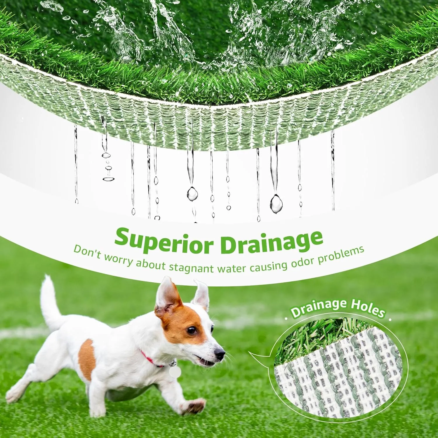 Artificial Dog Grass Pee Pad 20x 25 2 Pack, Washable Indoor Potty Training Replacement Turf for Puppy, Reusable Realistic Grass Mat for Dogs