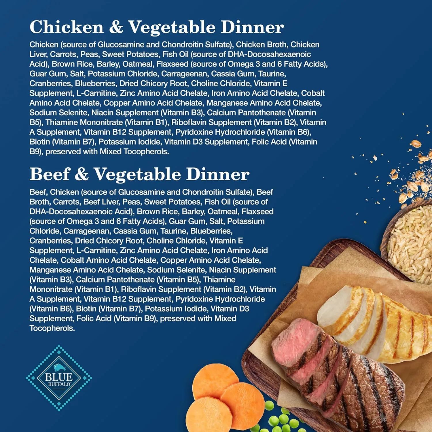 Blue Buffalo Homestyle Recipe Senior Wet Dog Food, Made with Natural Ingredients, Beef Dinner and Chicken Dinner, Variety Pack, (12.5-oz Cans, 3 of Each Flavor)