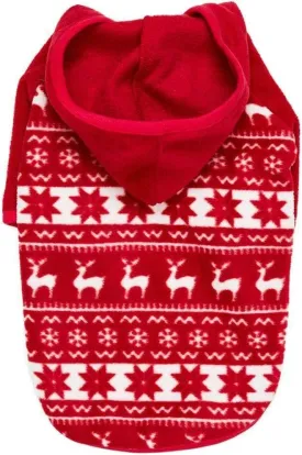 Blueberry Pet Warm Ugly Christmas Sweater - Holiday Reindeer & Snowflake Hoodie for Medium Dogs, 14" Back - Award-Winning Clothes, Perfect for Family Photos
