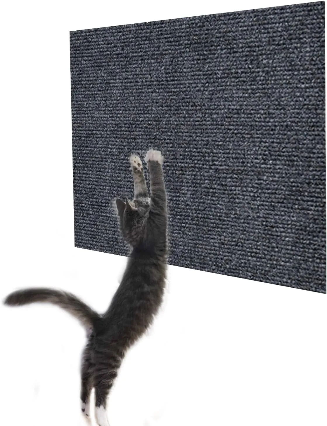 Cat Scratching Mat 11.8"x11.8" 2Pcs Cat Carpet Self-Adhesive Replacement Cat Wall Furniture Cat Scratch Furniture Protector Cat Couch Protector Cat Scratch Carpet (Grey)