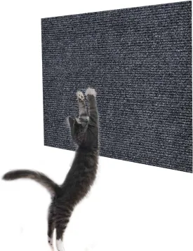 Cat Scratching Mat 11.8"x11.8" 2Pcs Cat Carpet Self-Adhesive Replacement Cat Wall Furniture Cat Scratch Furniture Protector Cat Couch Protector Cat Scratch Carpet (Grey)