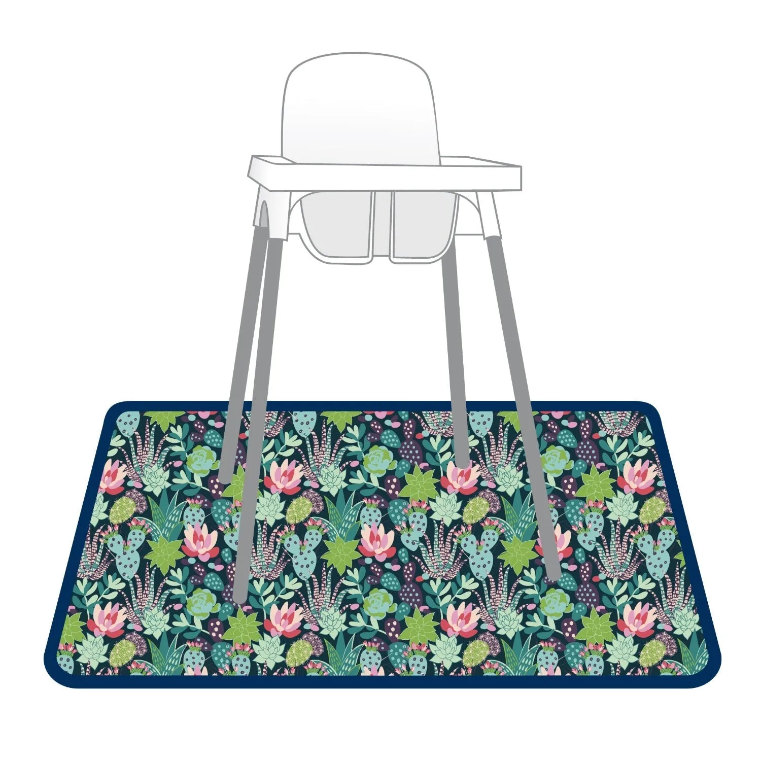 Desert Floral Splash Mat - A Waterproof Catch-all For Highchair Spills And More!