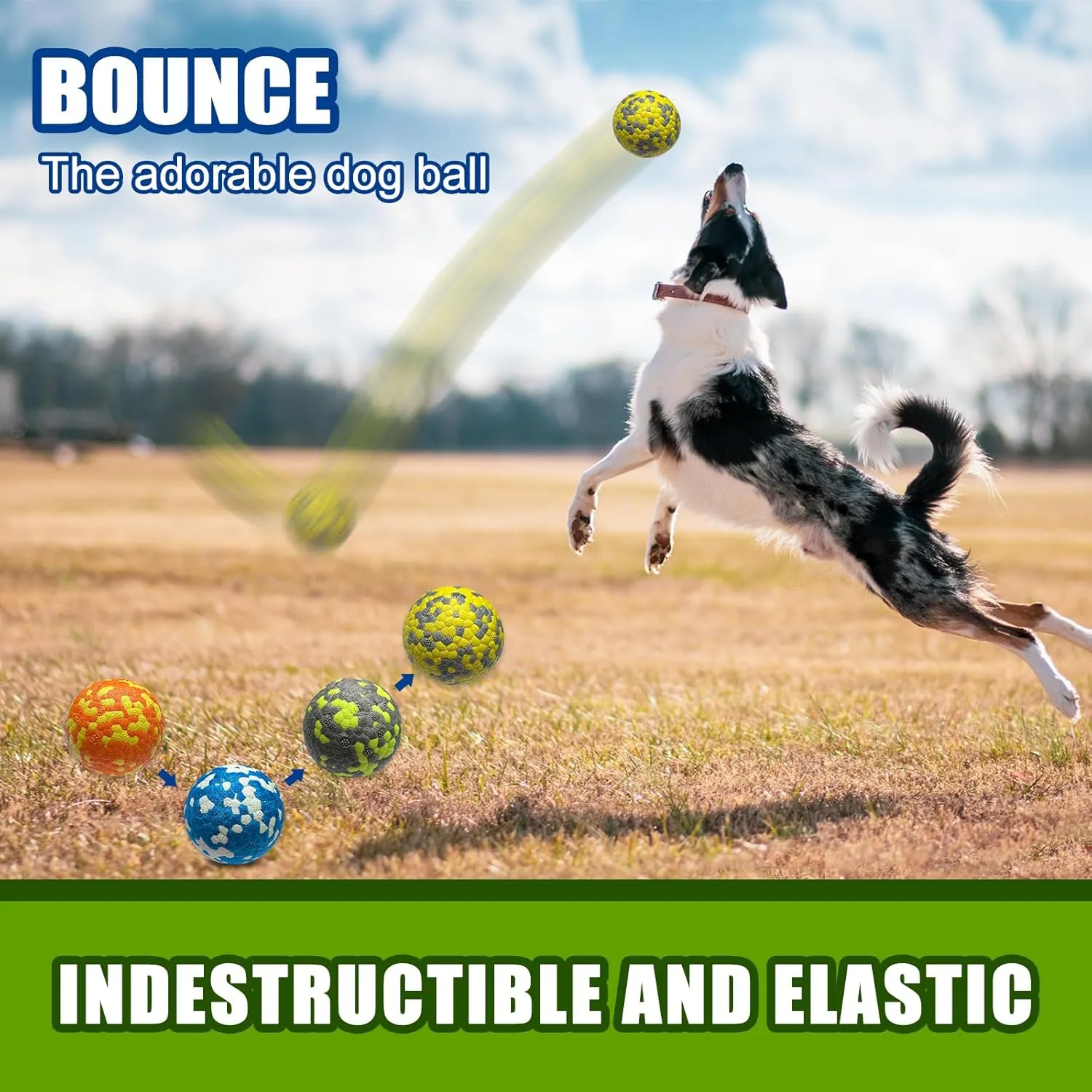 Dog Balls, Indestructible Tennis Balls for Dogs, Durable Bouncy Dog Toy Balls for Aggressive Chewers, Interactive Dog Toys for Fetch Game, Lightweight Floating Dog Toys