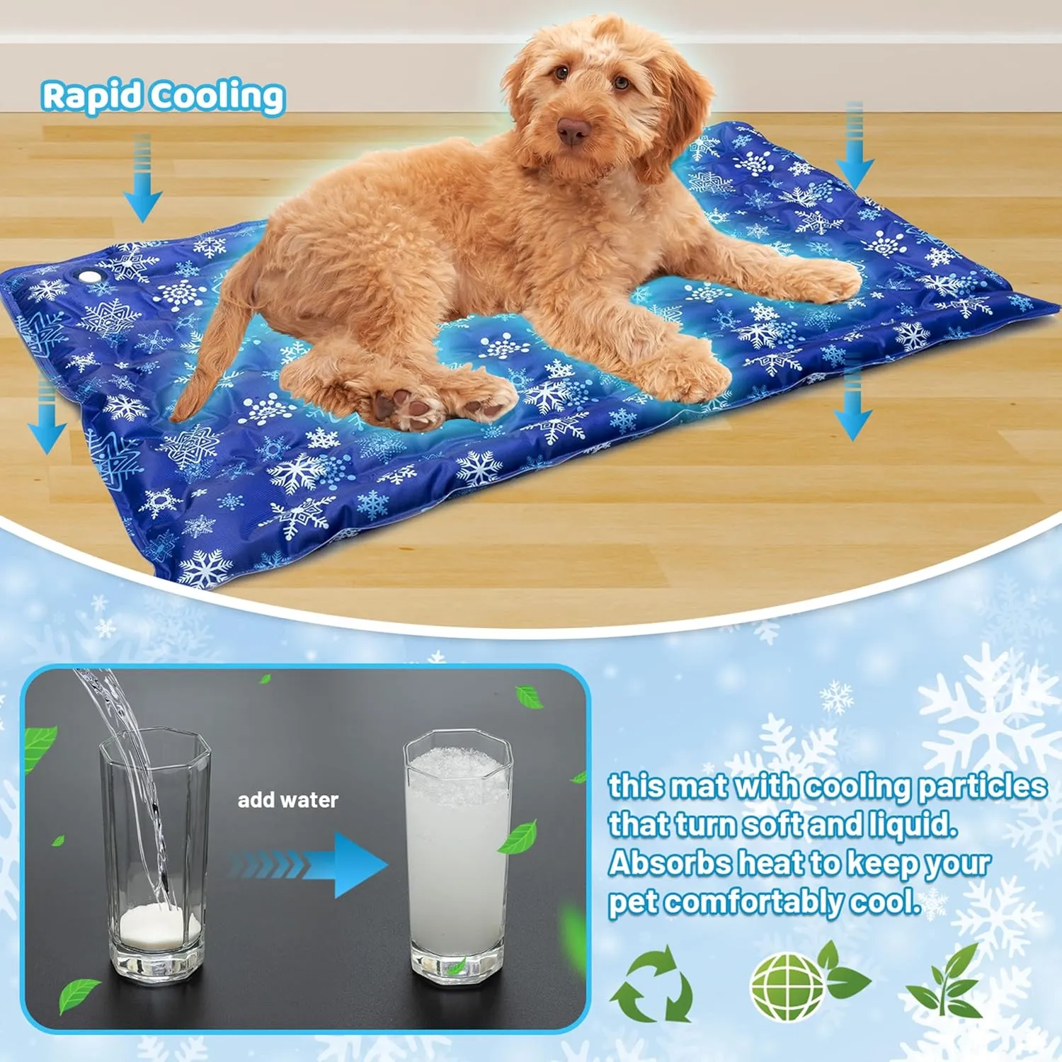 Dog Cooling Mat, Summer Self Cooling Pad for Small Medium Large Dogs, Waterproof Washable Reusable Pet Mat for Sleeping Relax Indoor & Outdoor (20"*23")