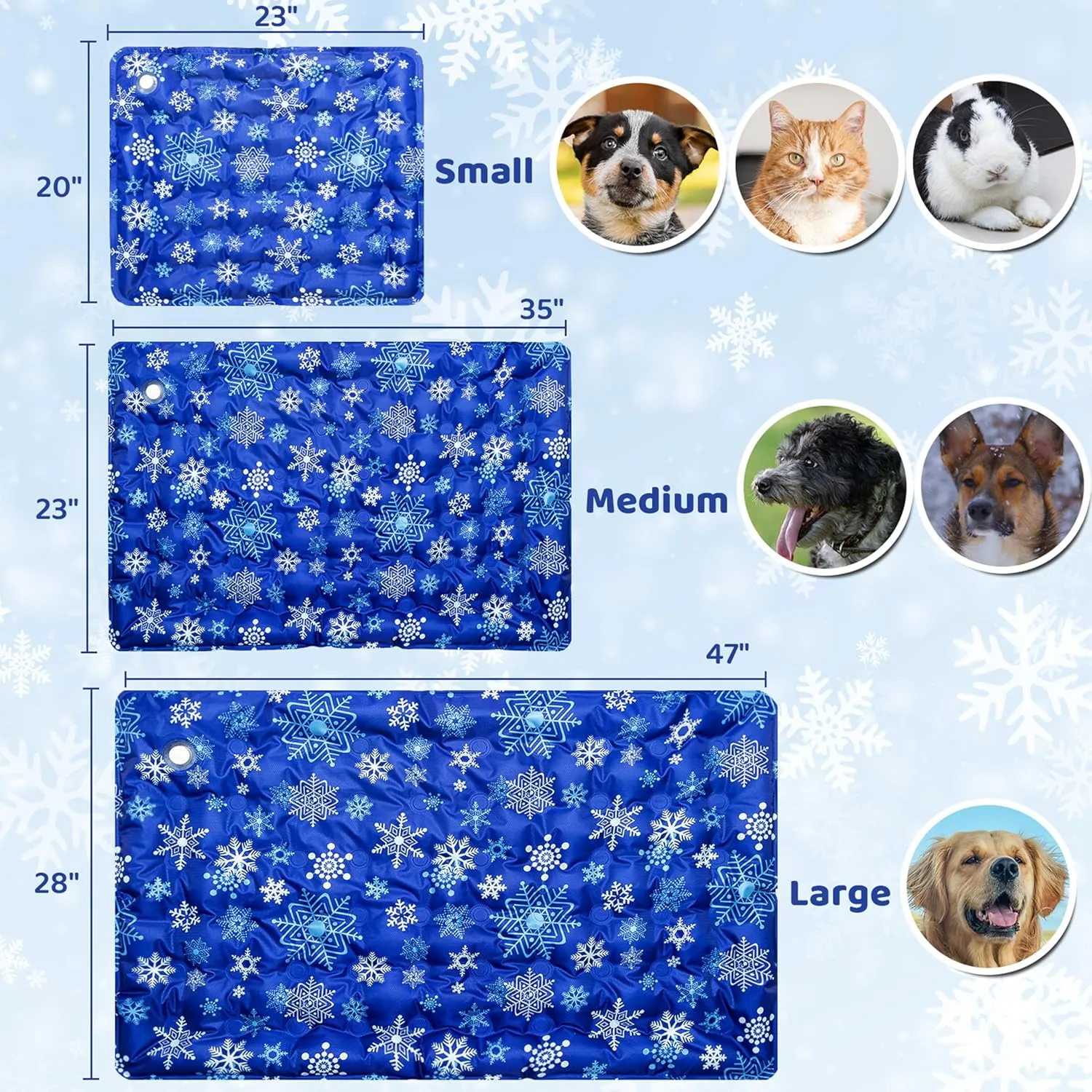 Dog Cooling Mat, Summer Self Cooling Pad for Small Medium Large Dogs, Waterproof Washable Reusable Pet Mat for Sleeping Relax Indoor & Outdoor (20"*23")