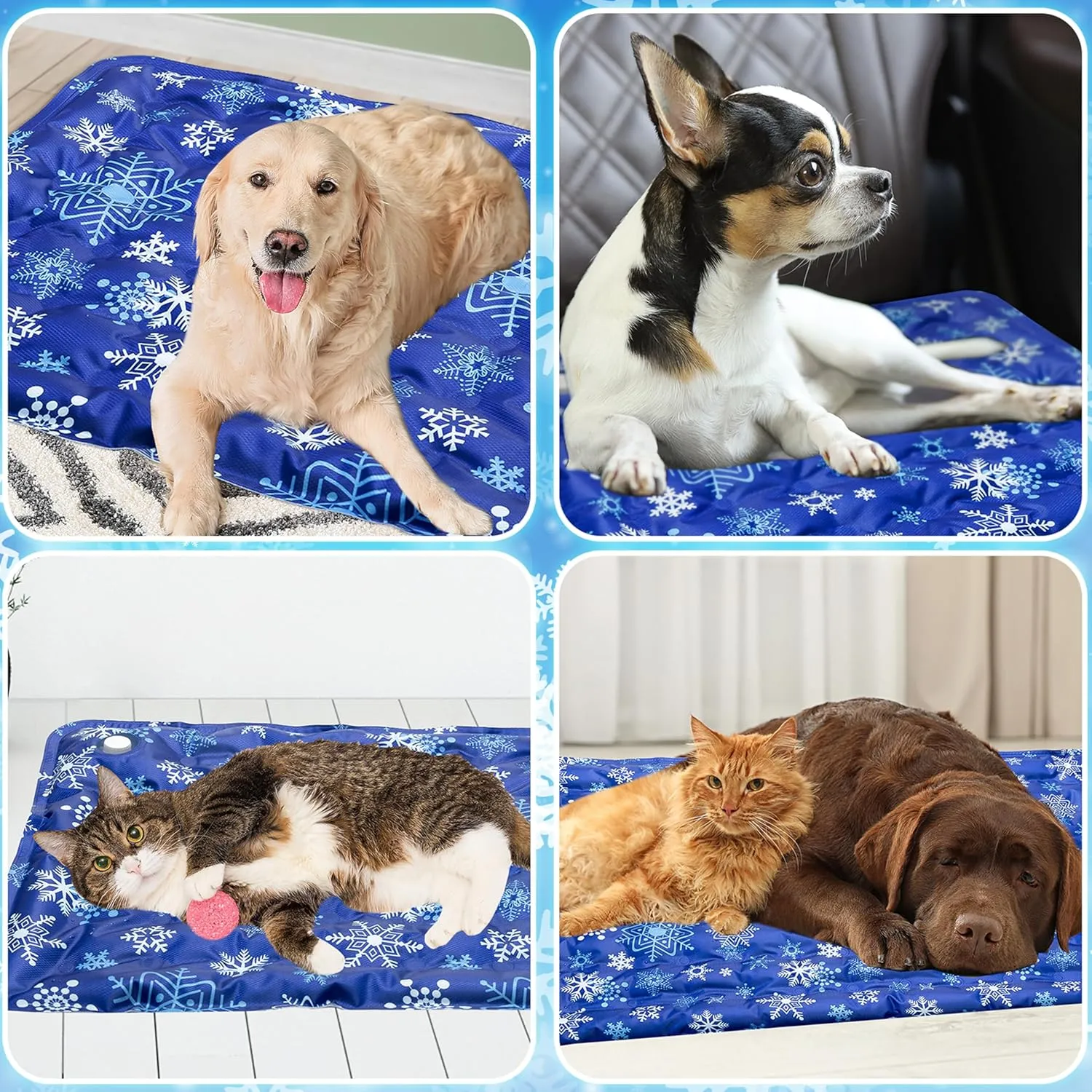 Dog Cooling Mat, Summer Self Cooling Pad for Small Medium Large Dogs, Waterproof Washable Reusable Pet Mat for Sleeping Relax Indoor & Outdoor (20"*23")