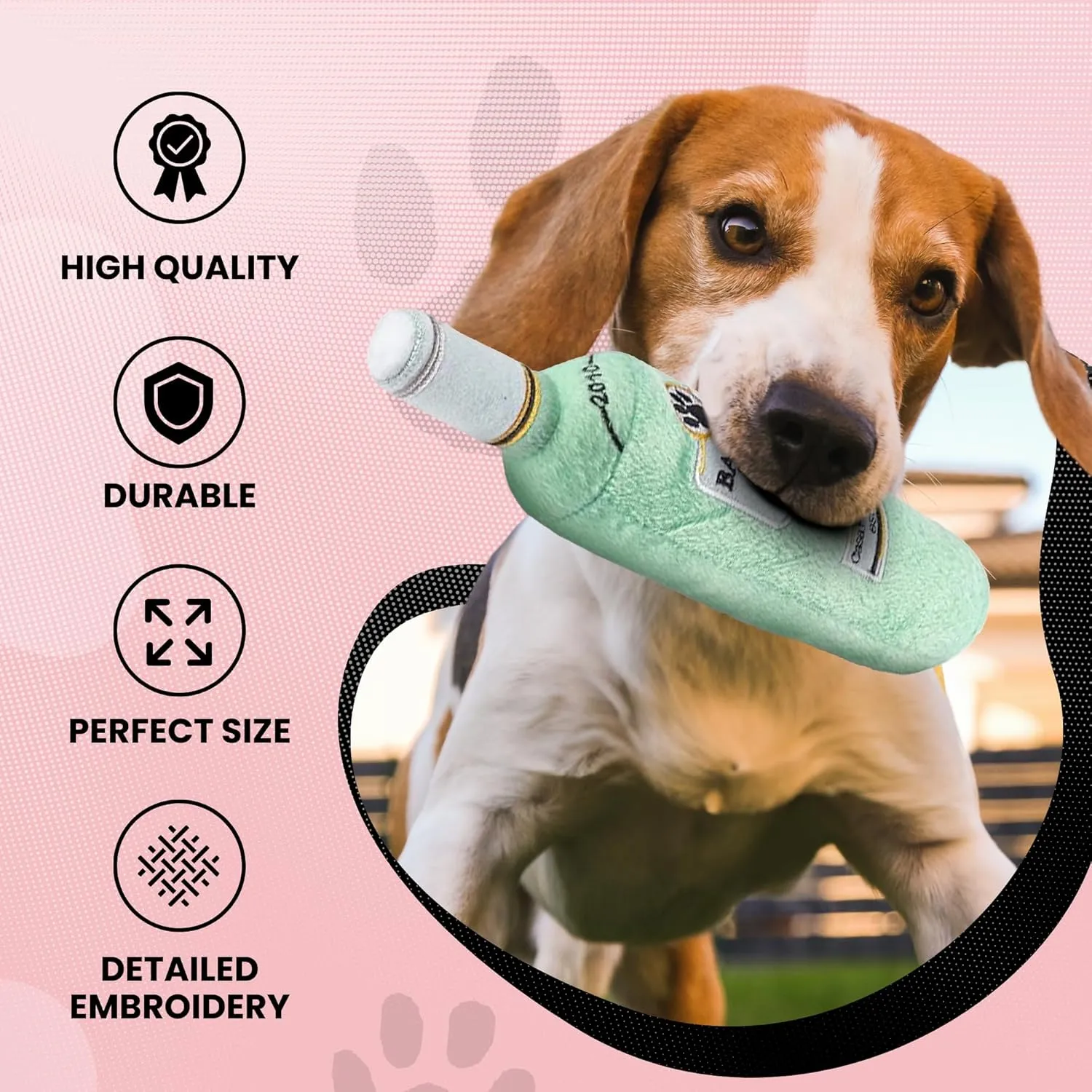 Dog Diggin Designs Libation Station Collection | Unique Squeaky Parody Plush Dog Toys  Shaken, Not Stirred