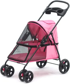 Double Dog Stroller Removable Pet Travel Stroller Foldable at Dog Pushchair Trolley Front Swivel Wheels and Rear Brake Maximum Weight 15Kg Pet Travel Stroller