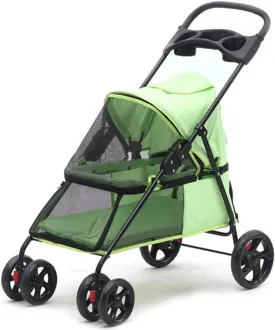 Double Dog Stroller Removable Pet Travel Stroller Foldable at Dog Pushchair Trolley Front Swivel Wheels and Rear Brake Maximum Weight 15Kg Pet Travel Stroller