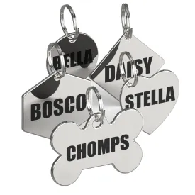 Dr. Fremont's Stainless Steel ID Dog Tags Engraved for Pets Personalized for Cat or Dog Collar Bold Font for Safety (Small, Bone)