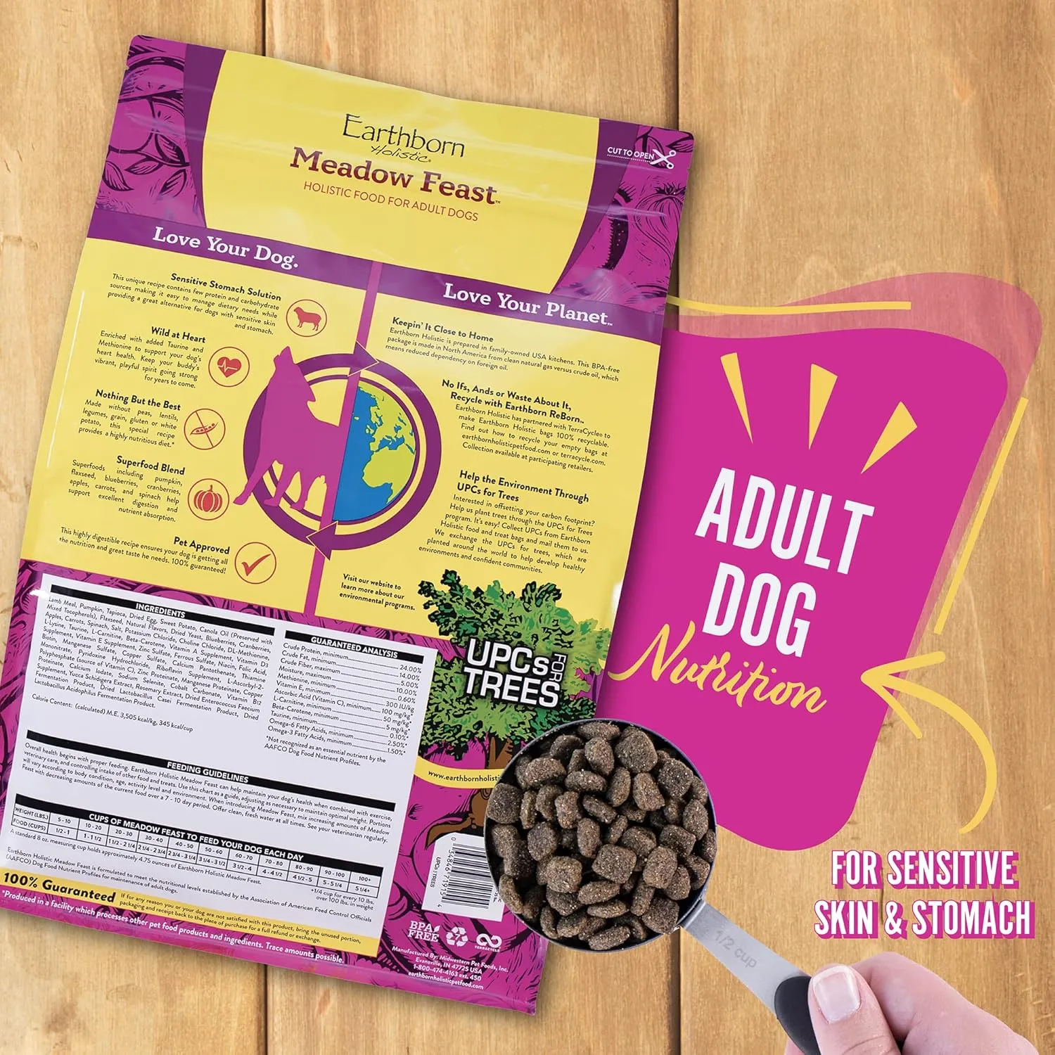 Earthborn Holistic Meadow Feast Grain-Free Natural Dry Dog Food, 12.5 lb