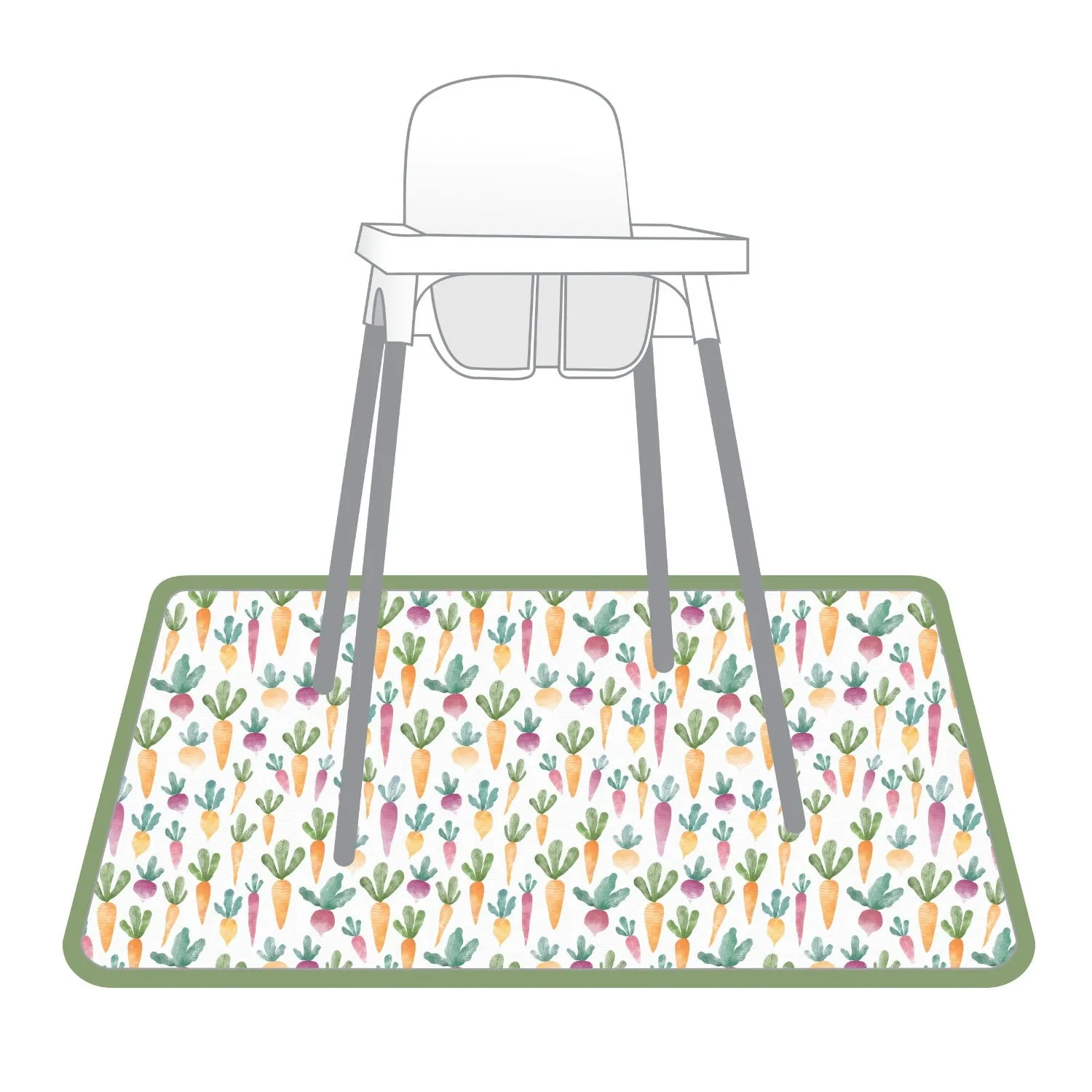 Farm Produce Splash Mat - A Waterproof Catch-All for Highchair Spills and More!