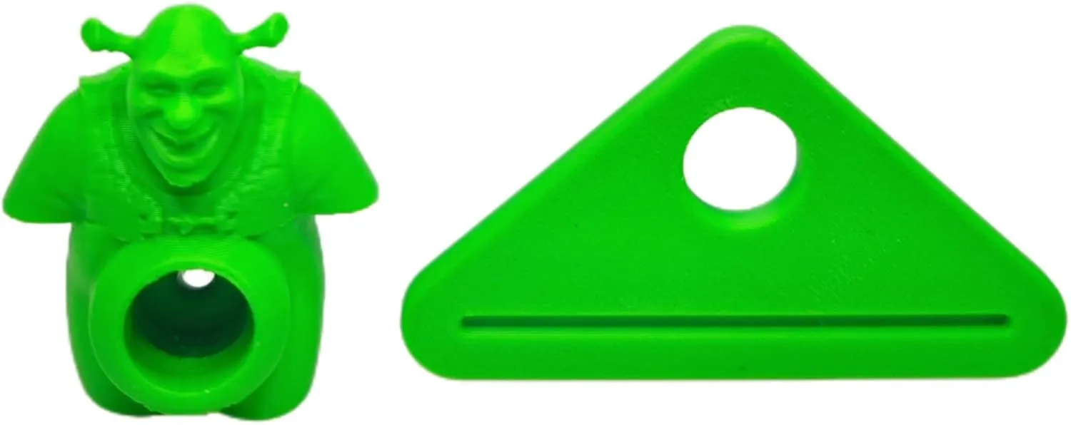 Funny Shrek Toothpaste Topper, Include 1pc Triangle Toothpaste Squeezer Toothpaste Cap Interesting Gadgets Gift for Friends Family Set (Small 0.51 inch)