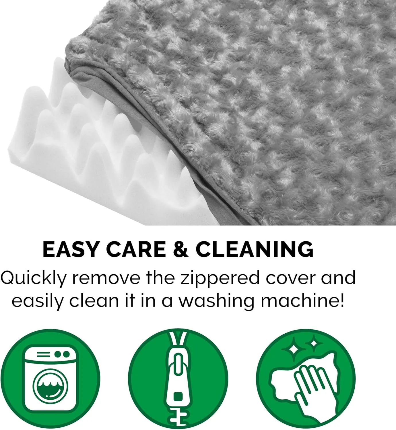 Furhaven Orthopedic Dog Bed for Large/Medium Dogs w/ Removable Washable Cover, For Dogs Up to 55 lbs - Ultra Plush Faux Fur & Suede Mattress - Gray, Large