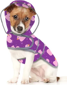 HDE Dog Raincoat with Clear Hood Rain Jacket Poncho for Small Medium Large Dogs Ducks Purple - M