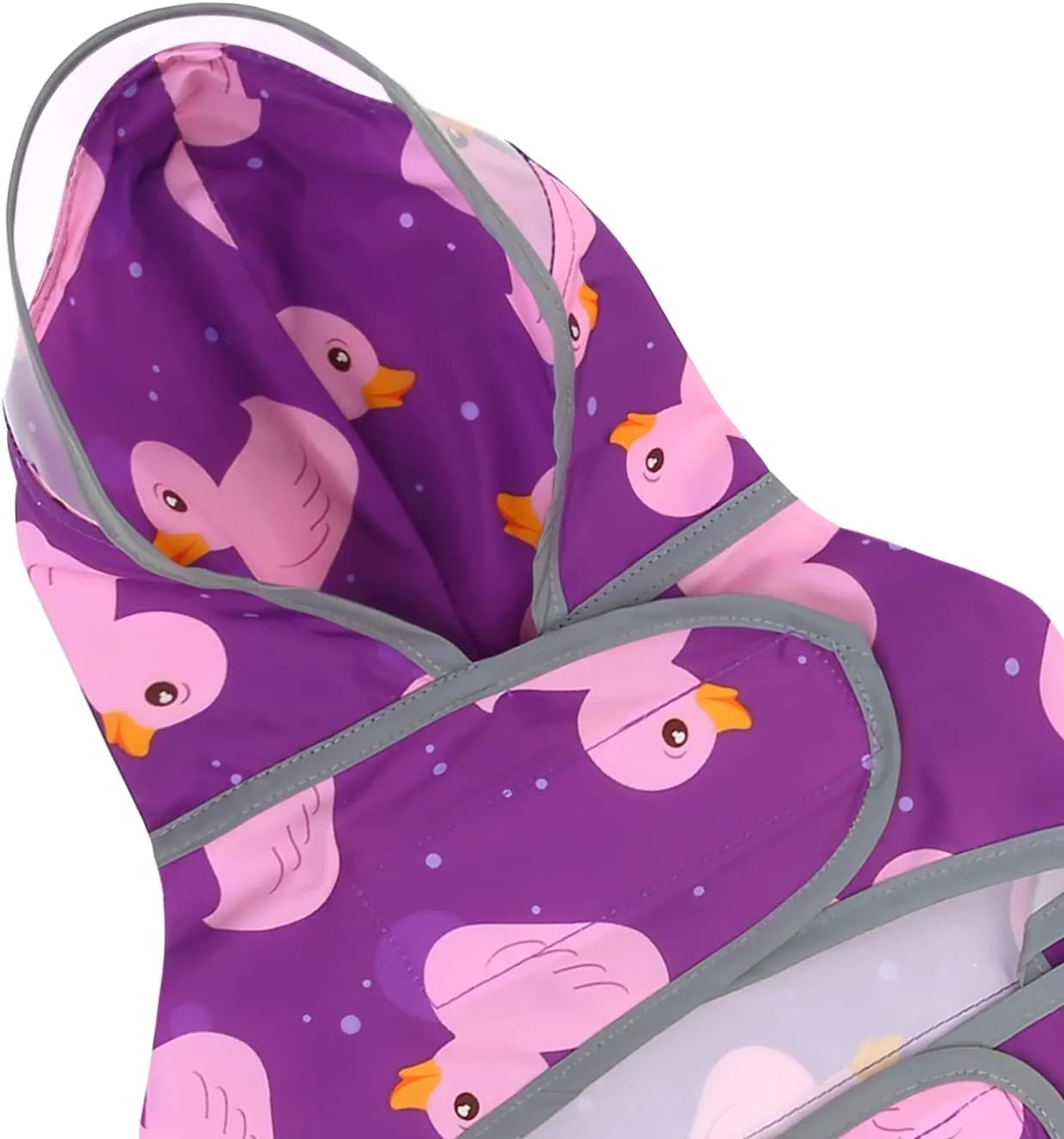 HDE Dog Raincoat with Clear Hood Rain Jacket Poncho for Small Medium Large Dogs Ducks Purple - M