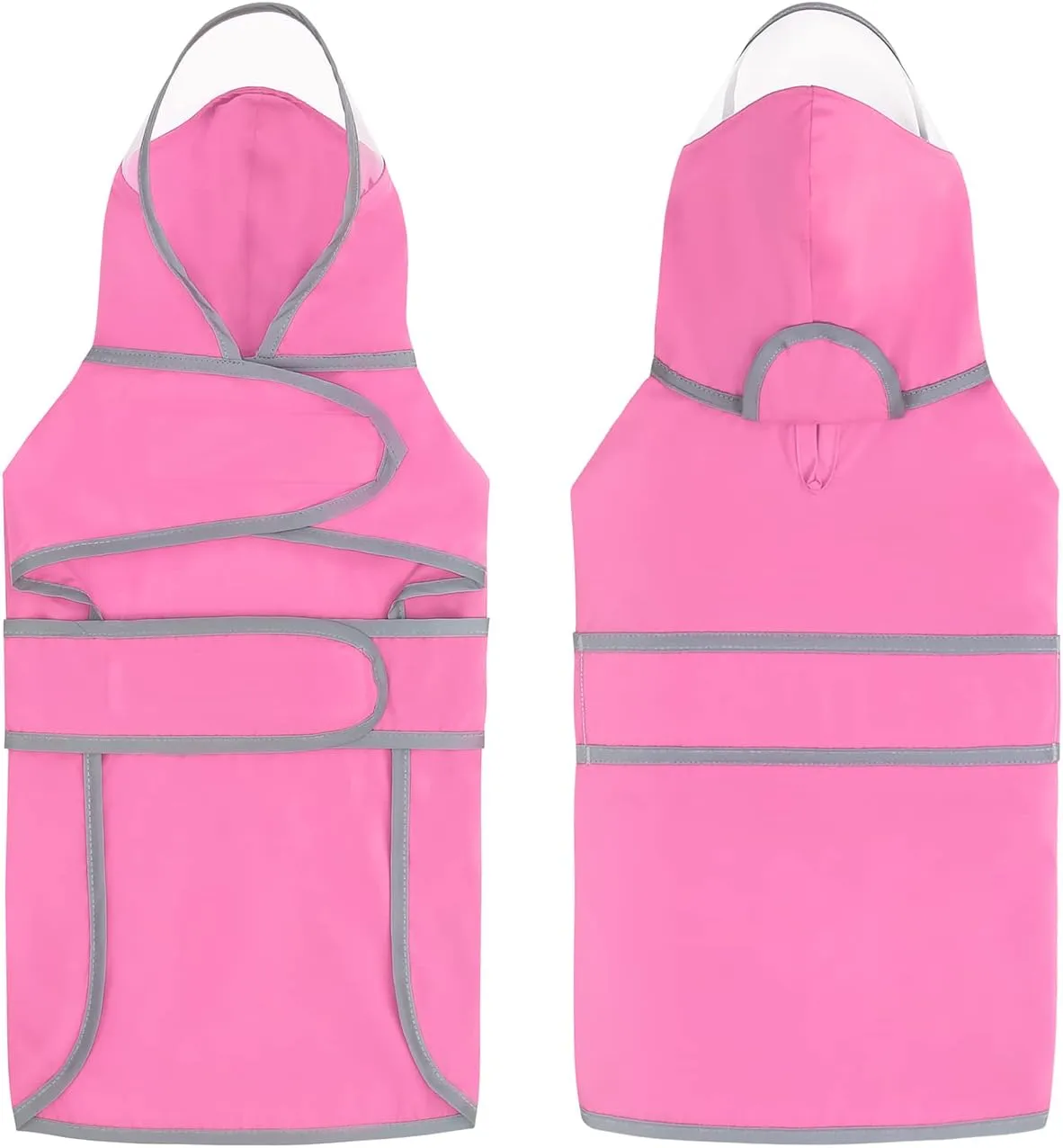 HDE Dog Raincoat with Clear Hood Rain Jacket Poncho for Small Medium Large Dogs Pink - M