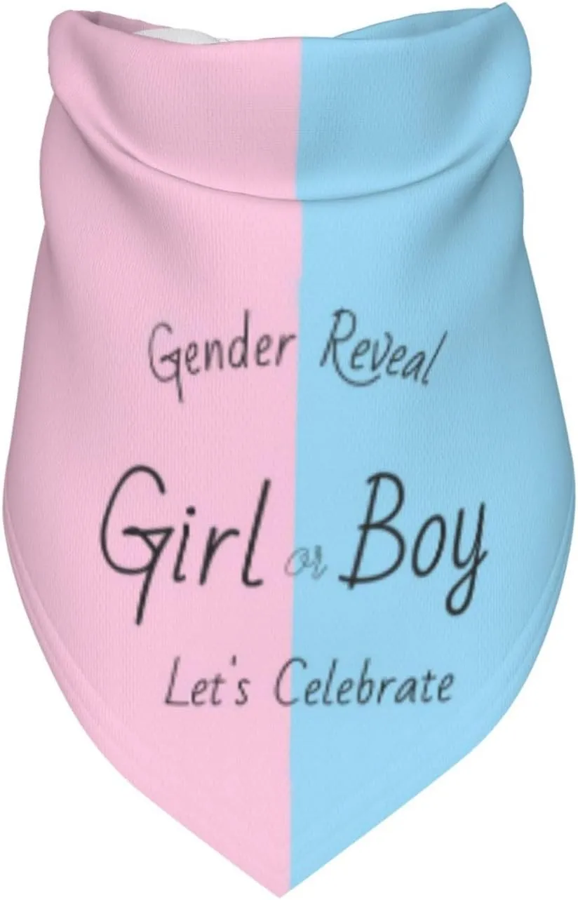 He Or She What Will It Be? Gender Reveal/Baby Announcement Dog Bandana,Pet Neckerchief for Pets Daily Wear Photo Prop Party Supplies (Gender Reveal)