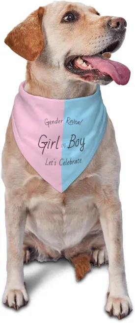 He Or She What Will It Be? Gender Reveal/Baby Announcement Dog Bandana,Pet Neckerchief for Pets Daily Wear Photo Prop Party Supplies (Gender Reveal)