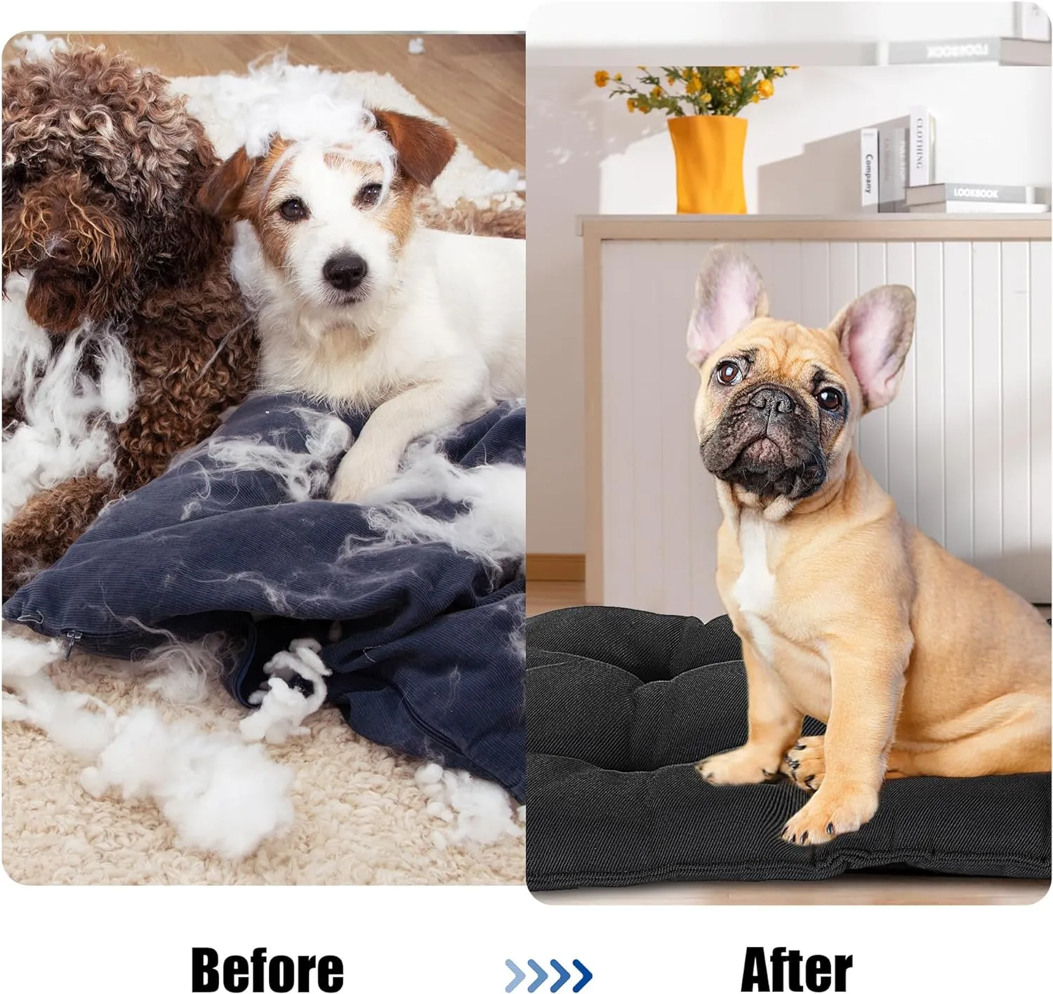 HOMBYS Chew Proof Dog Bed for Teething Puppy, Indestructible Durable and Water Resistant Crate Pad Mat for Aggressive Chewers, Kennel Pad for Medium Dogs Cages (Small(29" L x 18" W))