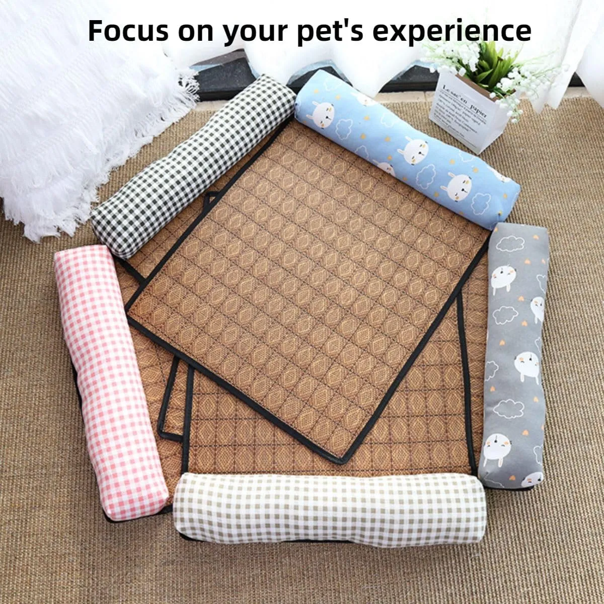 Ice Silk Mat Summer Dog Sleeping Mat Cool Animal Pad Cat Ice Mat Cooling Mat Dog Sleeping Mat Dog Cooling Pad Pet Bed Animal Summer Mat (Grey,Medium)