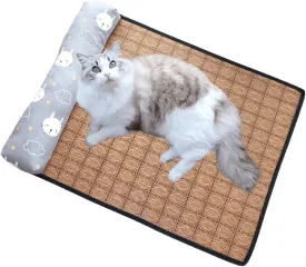 Ice Silk Mat Summer Dog Sleeping Mat Cool Animal Pad Cat Ice Mat Cooling Mat Dog Sleeping Mat Dog Cooling Pad Pet Bed Animal Summer Mat (Grey,Medium)