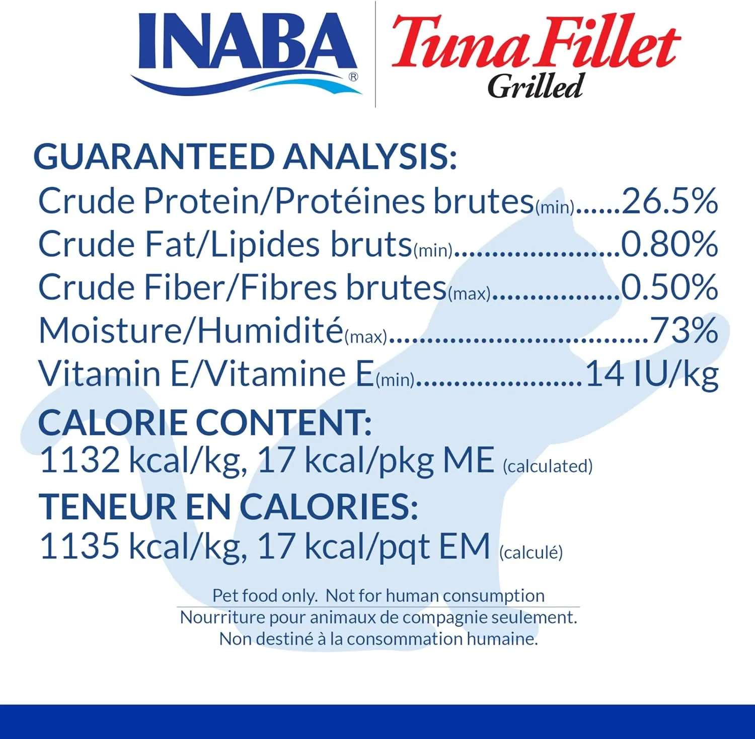 INABA Premium Hand-Cut Grilled Tuna Fillet Cat Treats/Topper with Vitamin E and Green Tea Extract, 0.52 Ounces Each, Pack of 6, Tuna Broth