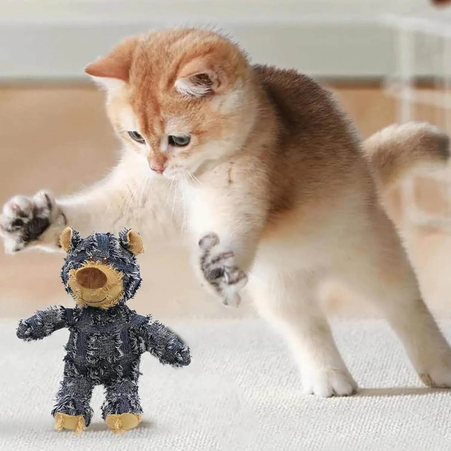 Indestructible Robust Bear, 2024 New Dog Companion for Heavy Chewers Robust Bear Toys for Aggressive Chewers Dogs, Squeaky Plush Interactive Dog Toys for Small Large Dogs (Dark Purple, Large)