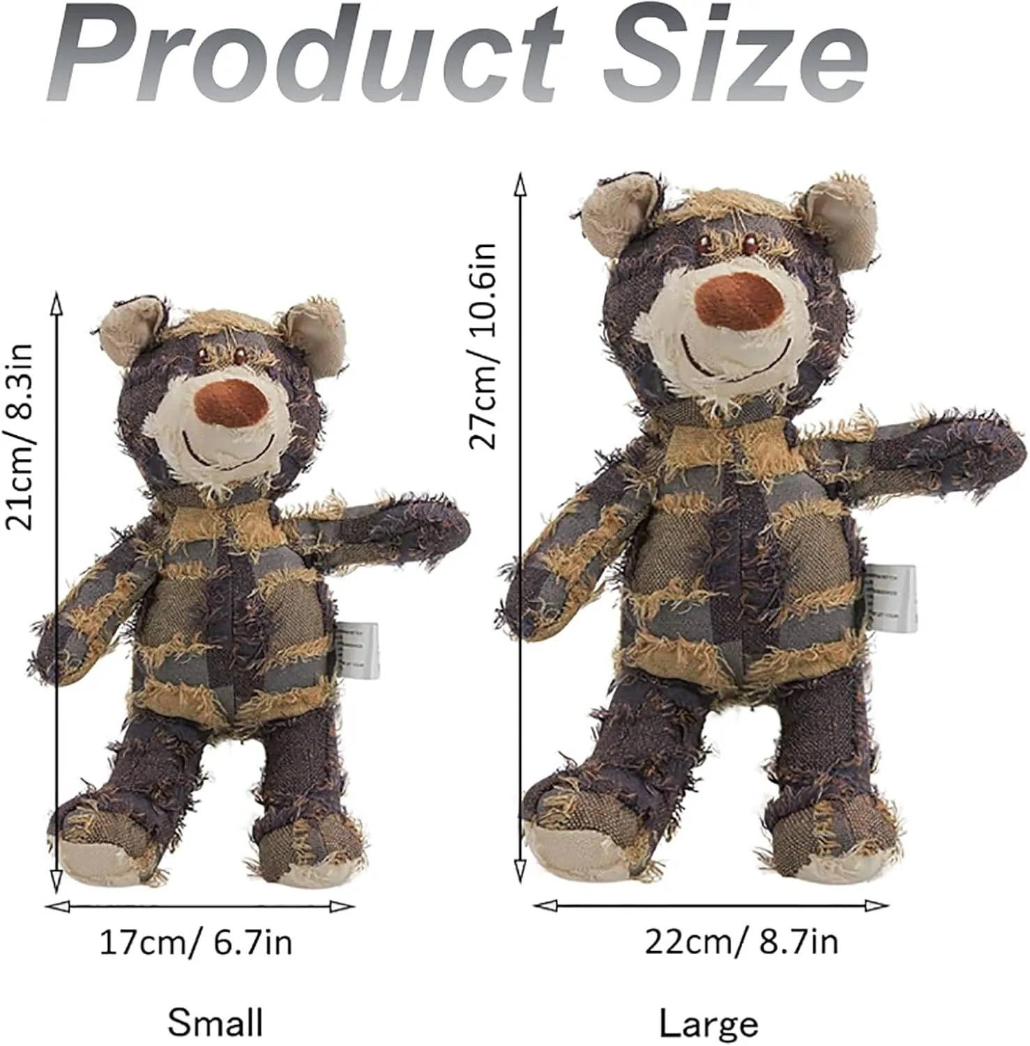 Indestructible Robust Bear, 2024 New Dog Companion for Heavy Chewers Robust Bear Toys for Aggressive Chewers Dogs, Squeaky Plush Interactive Dog Toys for Small Large Dogs (Dark Purple, Large)