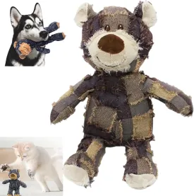 Indestructible Robust Bear, 2024 New Dog Companion for Heavy Chewers Robust Bear Toys for Aggressive Chewers Dogs, Squeaky Plush Interactive Dog Toys for Small Large Dogs (Dark Purple, Large)