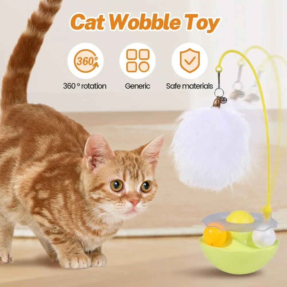 Interactive Cat Feather Toys, 2025 Upgraded Interactive Cat Toys for Indoor Cats, Teaser Catnip Toy for Kitten Cats (Blue)