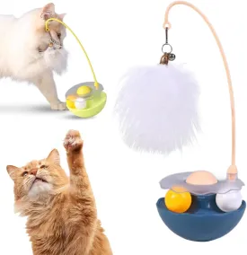 Interactive Cat Feather Toys, 2025 Upgraded Interactive Cat Toys for Indoor Cats, Teaser Catnip Toy for Kitten Cats (Blue)