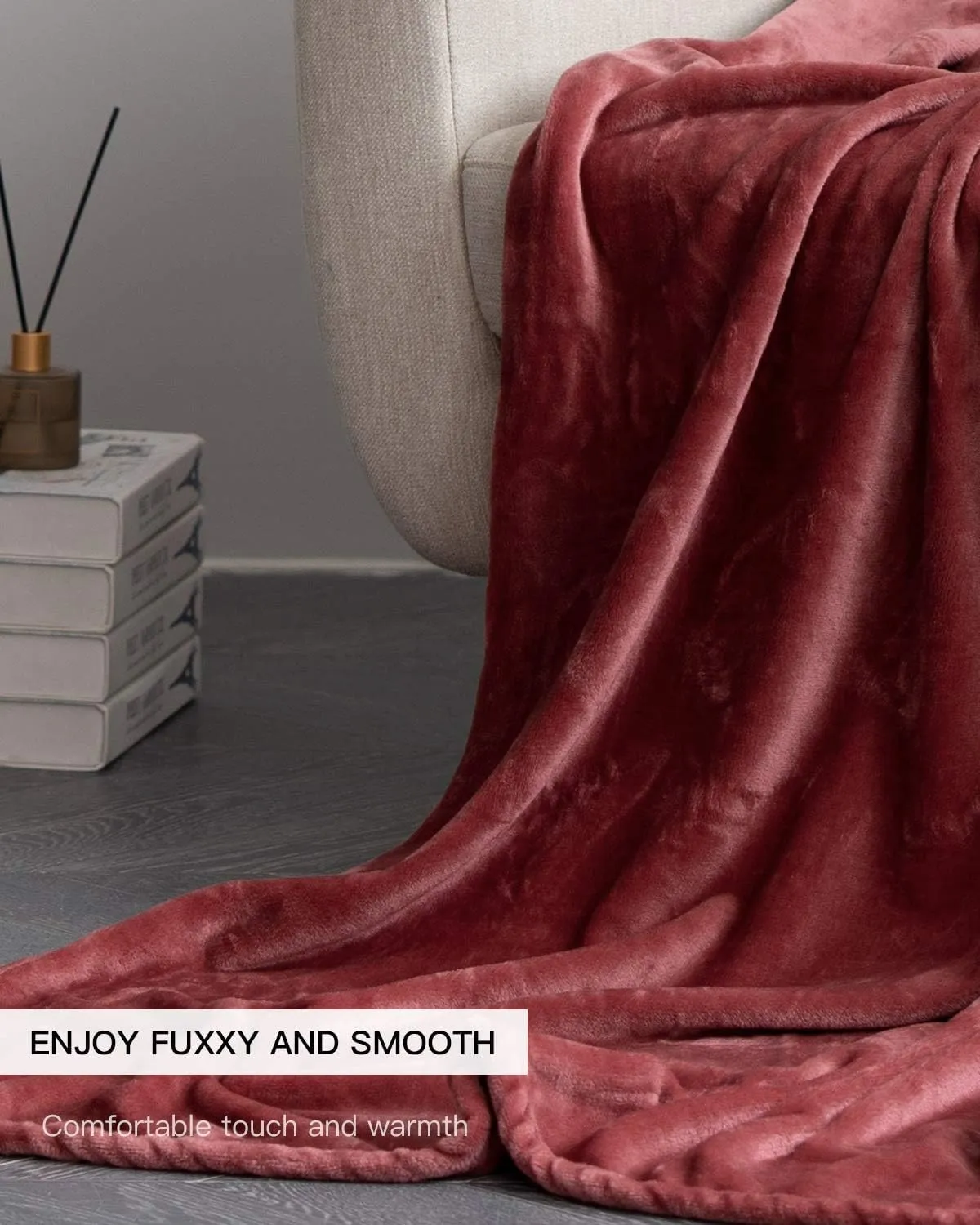 KMUSET Fleece Blanket Throw Size Coral Lightweight Super Soft Cozy Luxury Bed Blanket Microfiber
