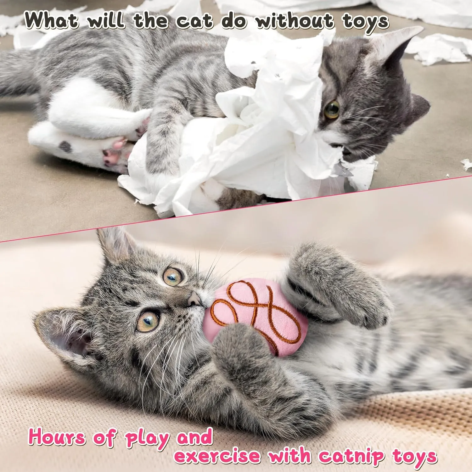 MALLMALL6 Catnip Toys for Cat - 5Pcs Chocolate Truffles Catmint Interactive Teething Chew Kick Cat Toy for Indoor Kitten, Soft Candy Pet Supplies, Pet Birthday Gifts for Kitten Lover
