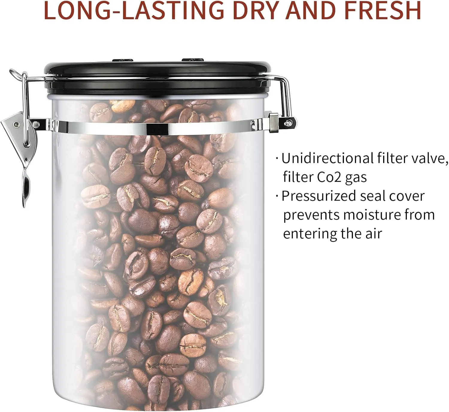 malmo Coffee Canister, Airtight Coffee Container with Date Tracker Lid, Stainless Steel Canister for Kitchen Food Storage, Black Copper Gradient