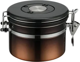 malmo Coffee Canister, Airtight Coffee Container with Date Tracker Lid, Stainless Steel Canister for Kitchen Food Storage, Black Copper Gradient