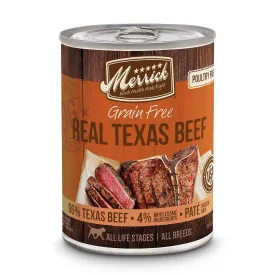 Merrick 96% Grain-Free Chunky Beef Canned Wet Dog Food - 12.7 oz Cans - Case of 12