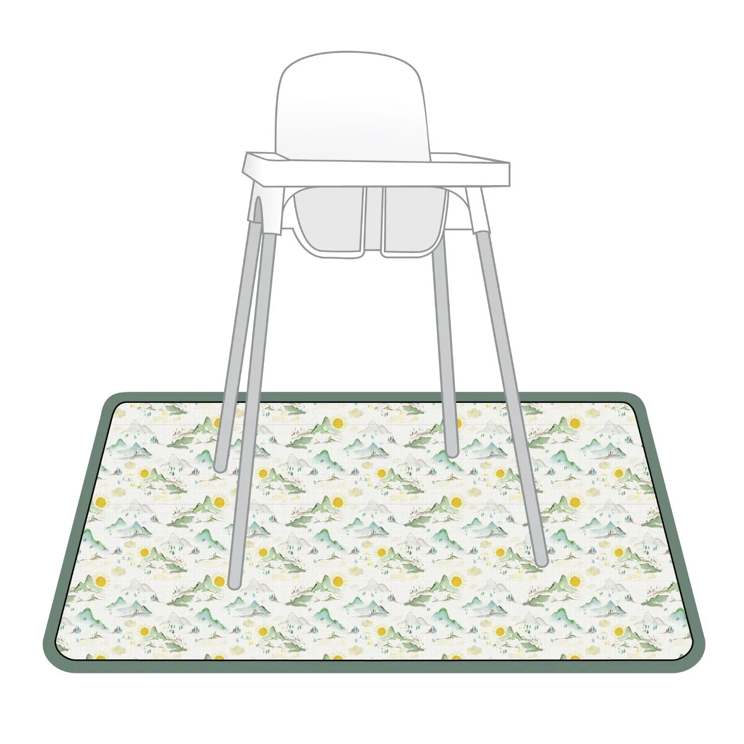 Mountain Mist Splash Mat - A Waterproof Catch-All for Highchair Spills and More!