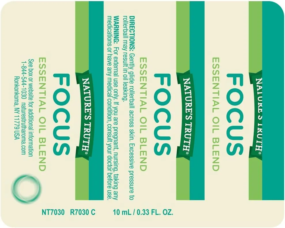 Nature's Truth Essential Oil Roll-On Blend, Focus, 0.33 Fluid Ounce
