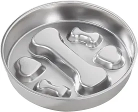 PAKEWAY Slow Feeder Dog Bowls, 304 Stainless Steel Pet Slow Food Bowl, Dog & Cat Food Bowl - Anti-Choking and Vomiting, Easy to Clean, Large Capacity, Non-Slip Base