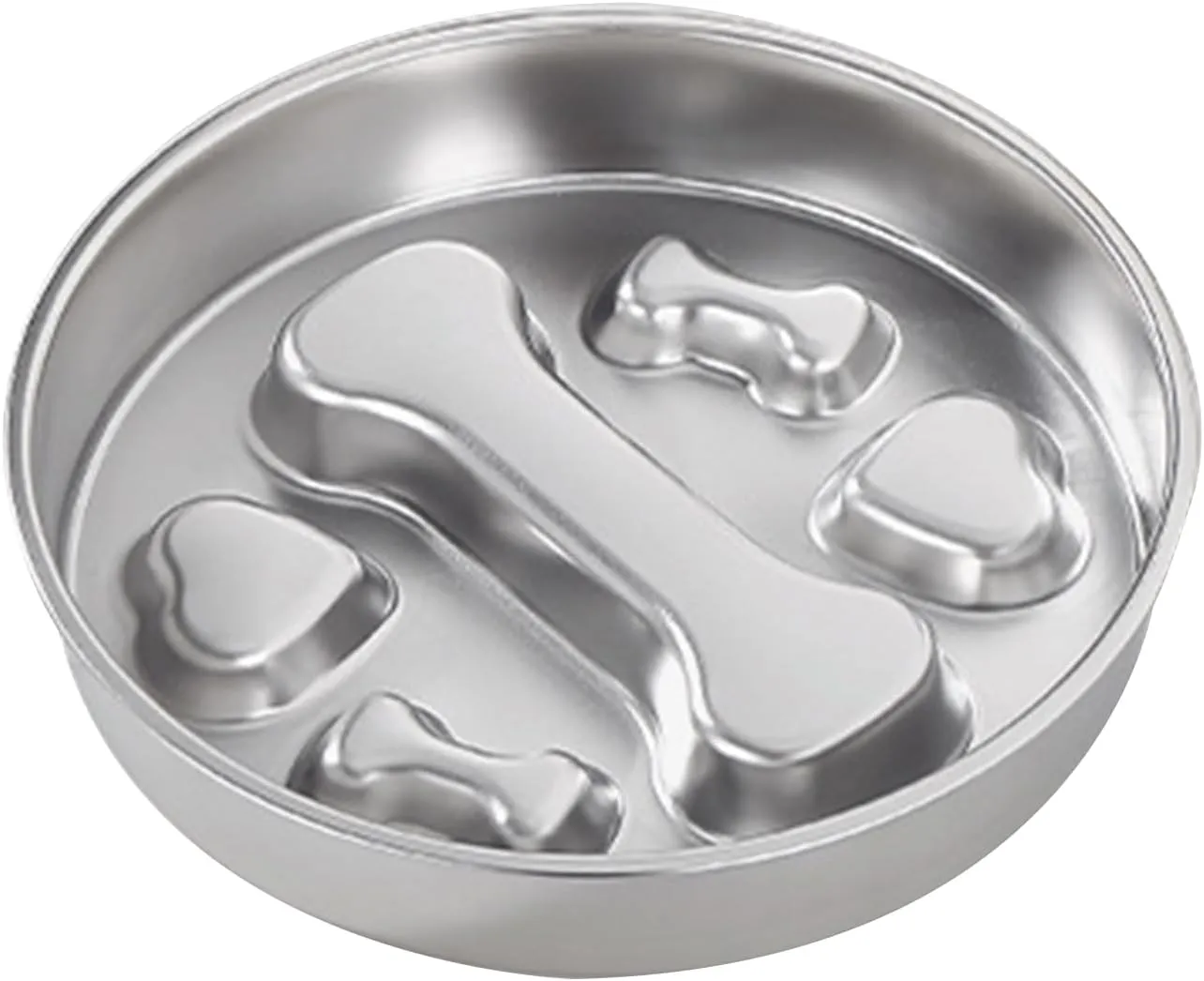 PAKEWAY Slow Feeder Dog Bowls, 304 Stainless Steel Pet Slow Food Bowl, Dog & Cat Food Bowl - Anti-Choking and Vomiting, Easy to Clean, Large Capacity, Non-Slip Base