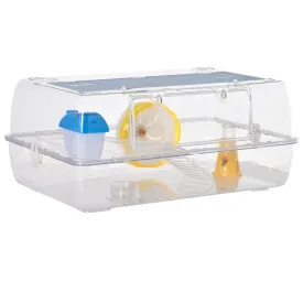 PawHut Portable 2 Storey Hamster Cage w/Running Wheel Drinker Feeding Bowl