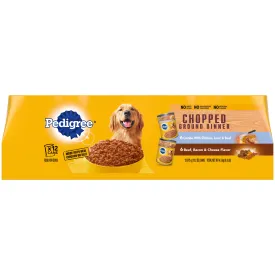 PEDIGREE CHOPPED GROUND DINNER Adult Canned Soft Wet Dog Food Variety Pack