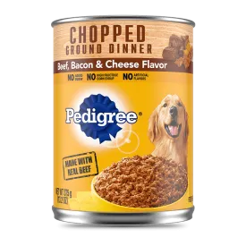 PEDIGREE® Wet Dog Food Chopped Ground Dinner with Beef, Bacon & Cheese Flavor 13.2 Oz