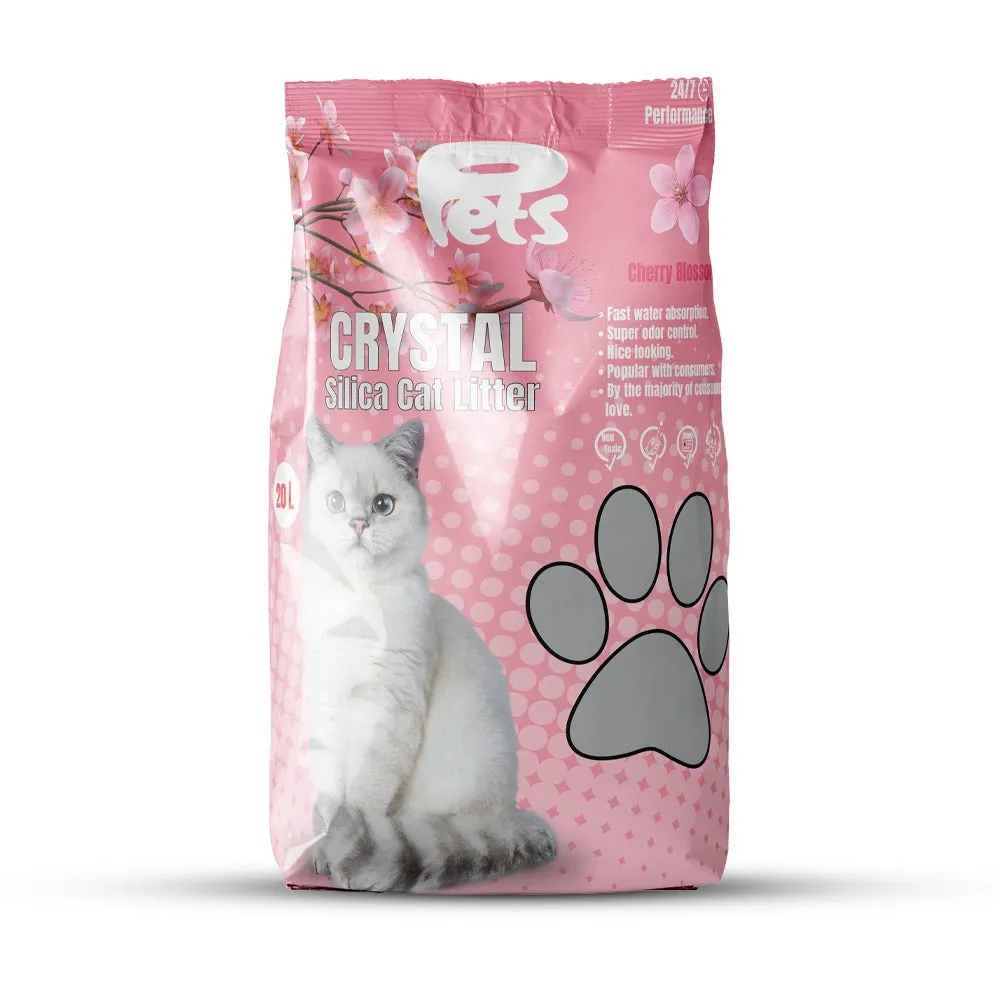 Pets Crystal Silica 20L Cat Litter 1-8mm 8.4kg with Sakura Scent