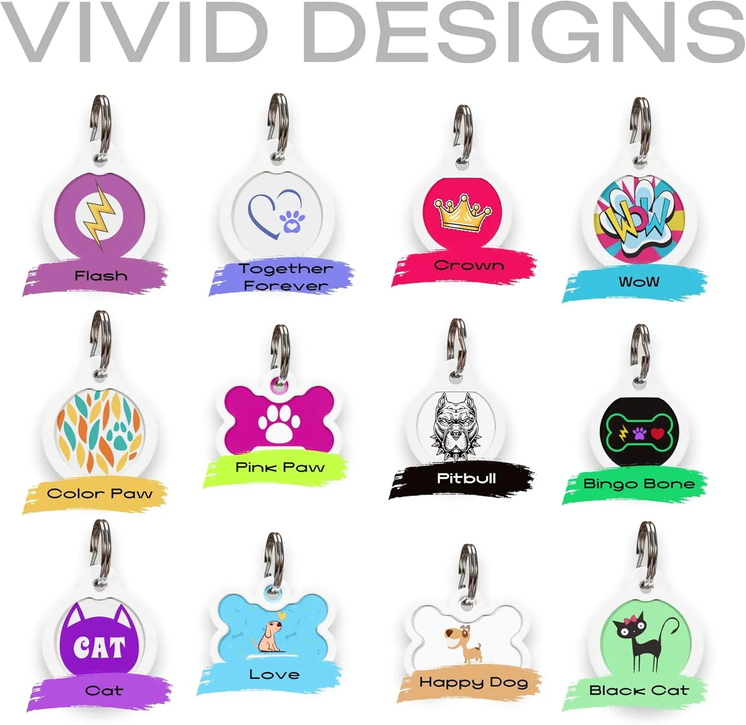 QR Code Dog Tag Silent Id Pet Tags Personalized Name Plate with Online Profile (Bingo Bone, Bone)