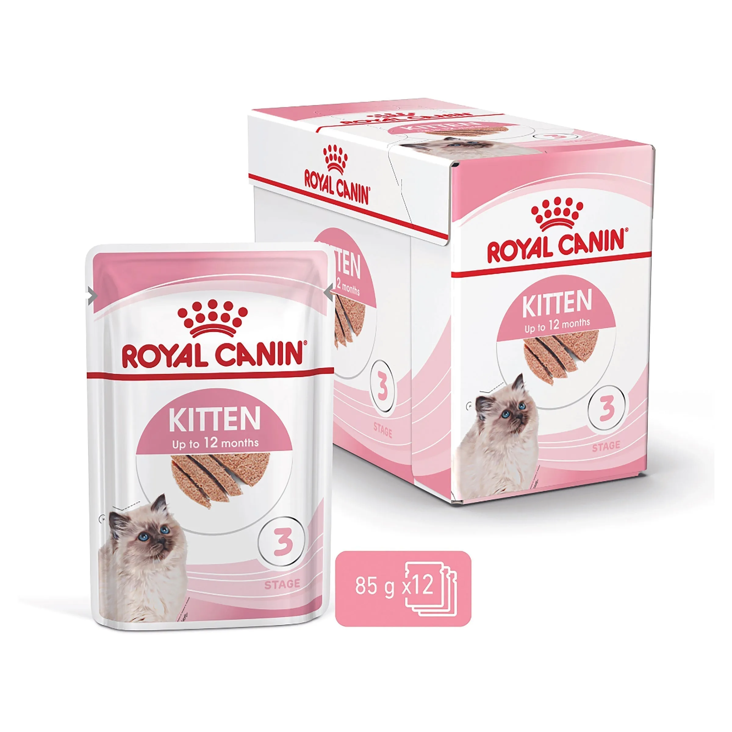 Royal Canin Kitten with Loaf Wet Food Pouches 85g x 12^^^